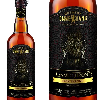 Easter Sunday: Game Of Thrones Iron Throne Blonde Ale Release